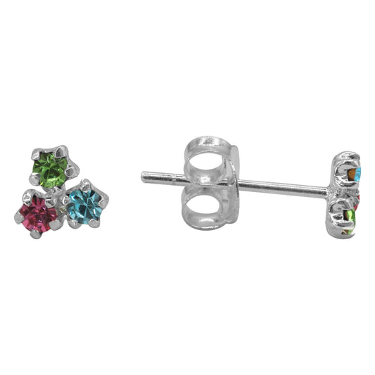 Aros de Plata 925 Tricolor Pegados