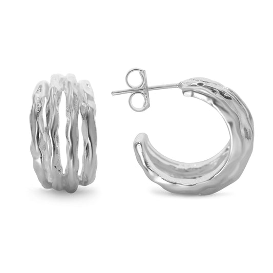 Aros Enchapado en Plata Argolla Multibanda