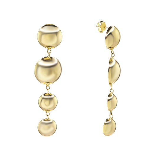 Aros Enchapados de Oro Placas Redondas Lisas