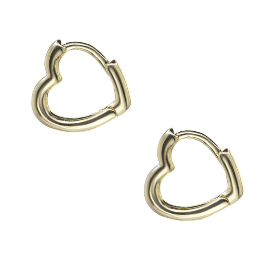 Aros Enchapados en Oro Argollas Corazón 12 mm