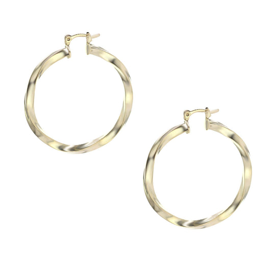 Aros Enchapados en Oro Argollas Enroscada 40mm