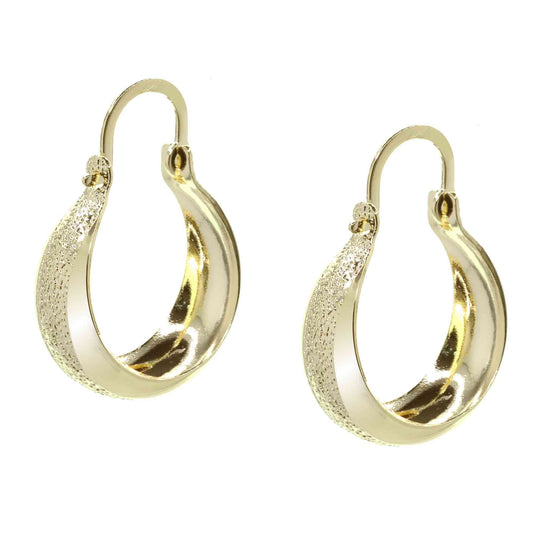 Aros Enchapados en Oro Argollas Franja con Textura