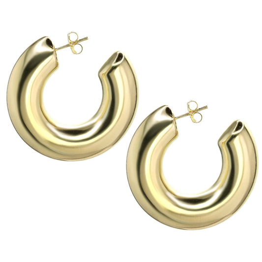 Aros Enchapados en Oro Argollas Maxi Lisas 42 mm