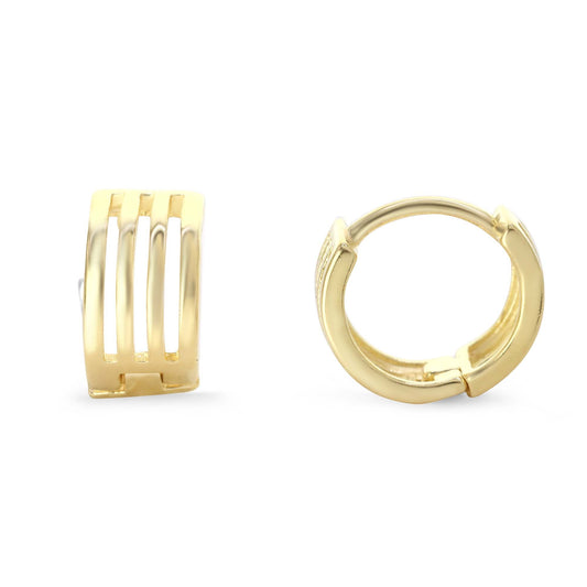 Aros Enchapados en Oro Argollas Multi Banda