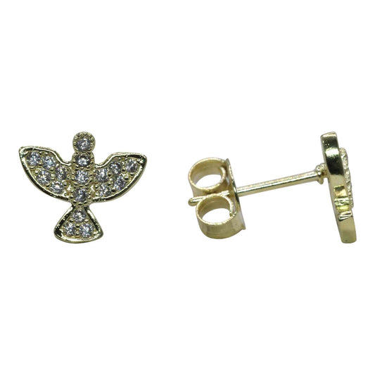 Aros Enchapados en Oro Aves con Circones
