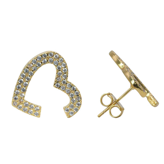 Aros Enchapados en Oro Corazones Placas de Circones