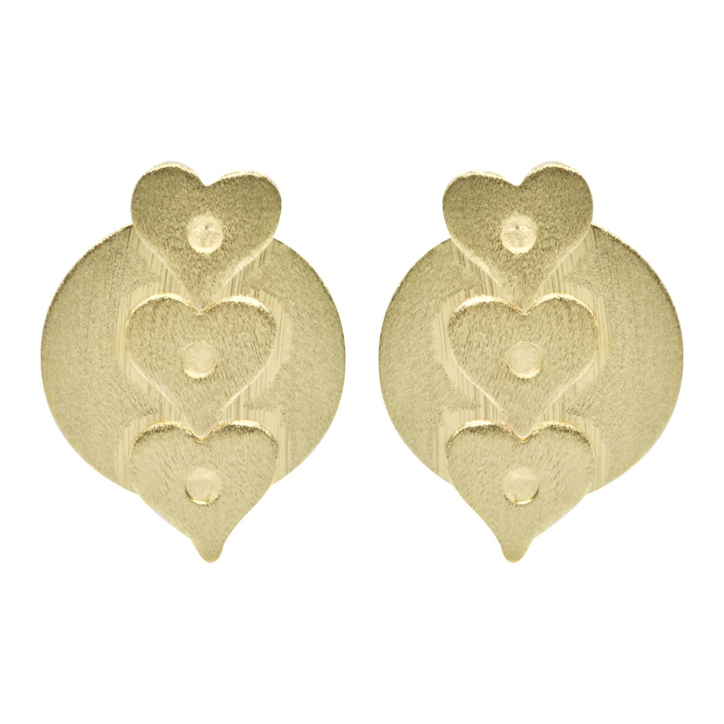 Aros Enchapados en Oro Corazones