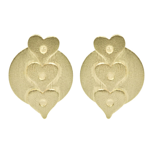 Aros Enchapados en Oro Corazones