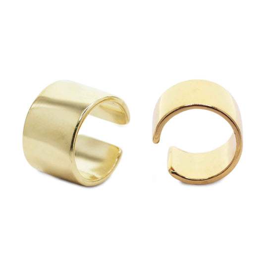 Aros Enchapados en Oro Cuff Clásicos Lisos 11 mm