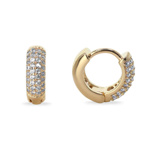 Aros Enchapados en Oro Diseño Argollas con Circones