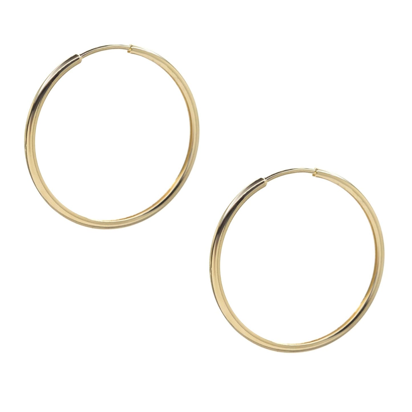 Aros Enchapados en Oro Diseño Argollas Lisas 32 mm