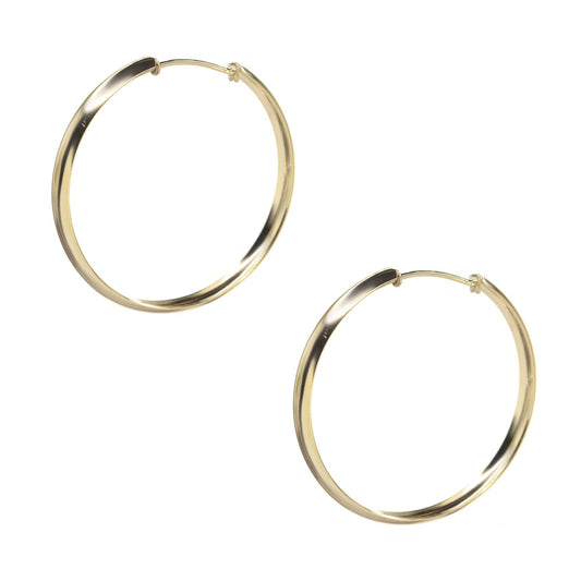 Aros Enchapados en Oro Diseño Argollas Lisas 36 mm