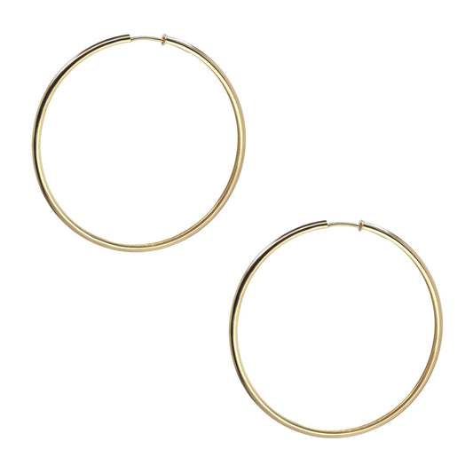 Aros Enchapados en Oro Diseño Argollas Lisas
