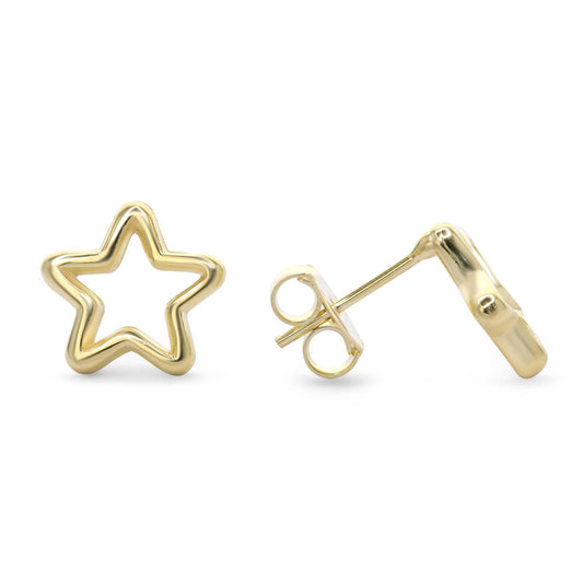 Aros Enchapados en Oro Diseño Figura de Estrella