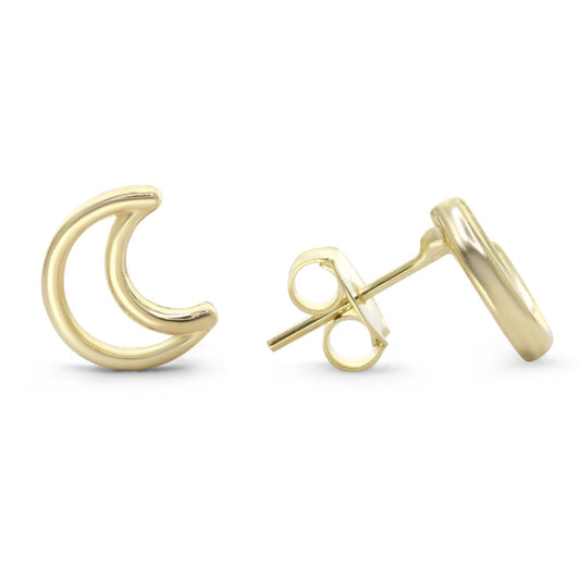 Aros Enchapados en Oro Diseño Figura de Media Luna