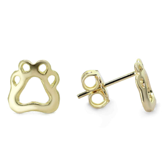 Aros Enchapados en Oro Diseño Huella