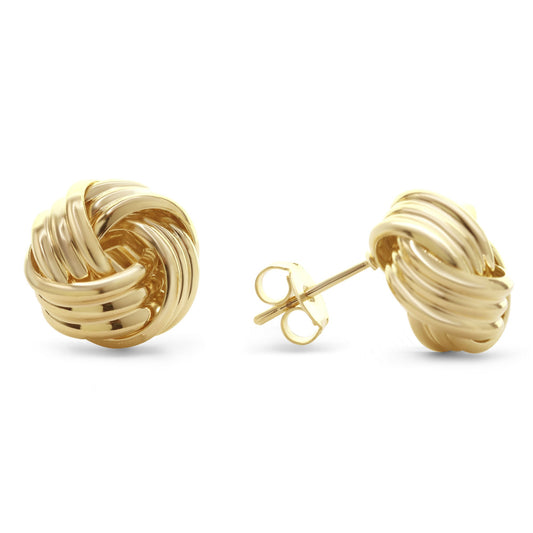Aros Enchapados en Oro Diseño Nudo 16 mm