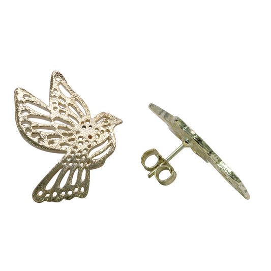 Aros Enchapados en Oro Efigies de Palomas