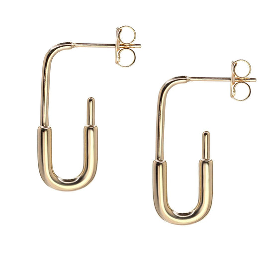 Aros Enchapados en Oro Estilo Argolla Ovalada