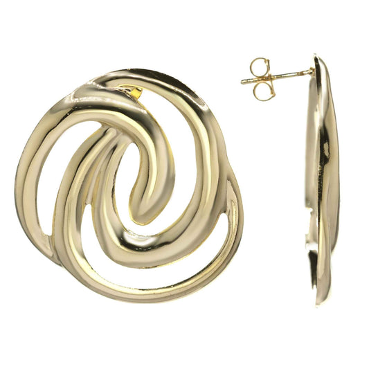 Aros Enchapados en Oro Estilo Caracol Liso 4,2 cm