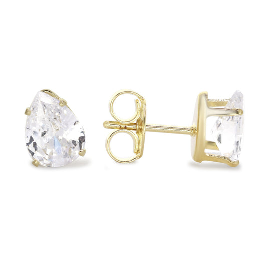 Aros Enchapados en Oro Estilo Gota 8 mm