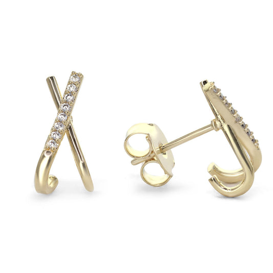 Aros Enchapados en Oro Estilo X con Circones
