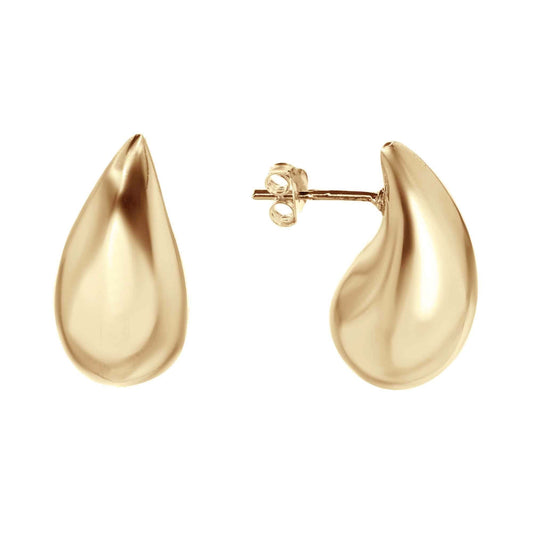 Aros Enchapados en Oro Gotas Lisas 18  mm