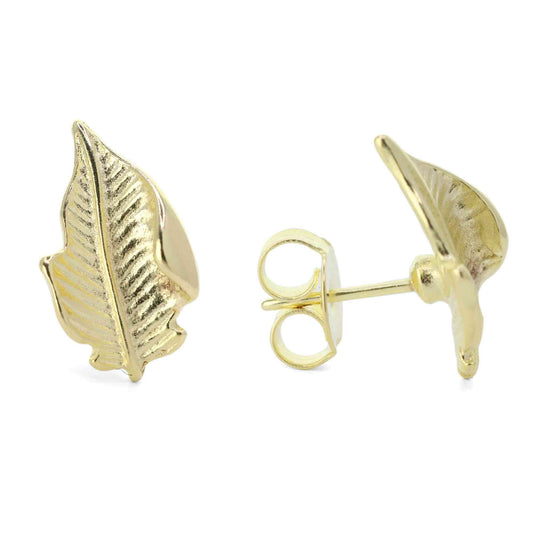 Aros Enchapados en Oro Hojas