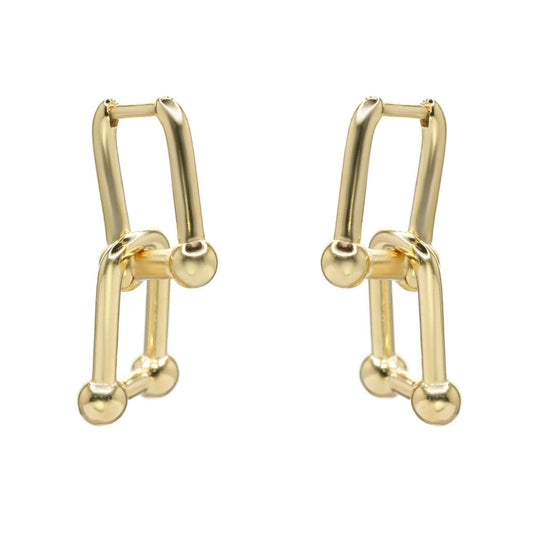 Aros Enchapados en Oro Mini Argollas Diseño Candado