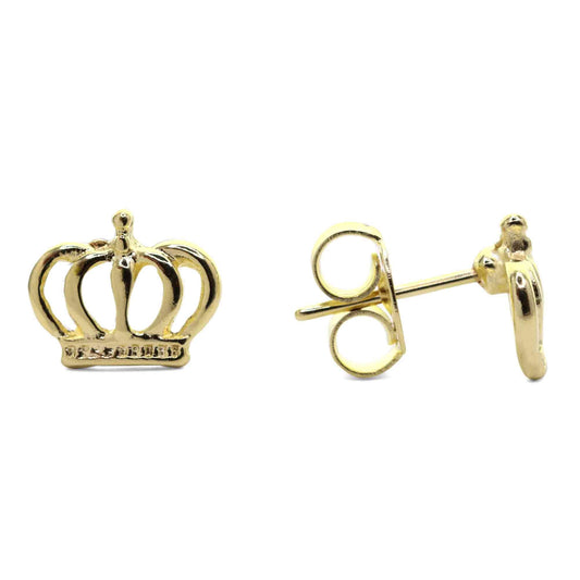 Aros Enchapados en Oro Mini Coronas