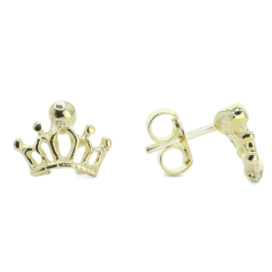 Aros Enchapados en Oro Mini Coronas