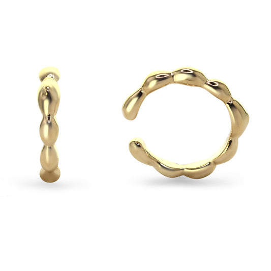 Aros Enchapados en Oro Modelo Cuff Estilo Irregular