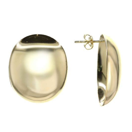 Aros Enchapados en Oro Modelo Ovalo Liso 2,5 cm
