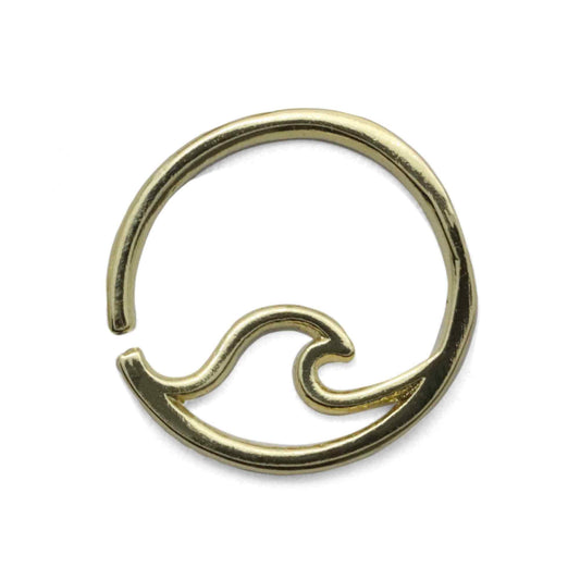 Aros Enchapados en oro Piercing Septum Ola