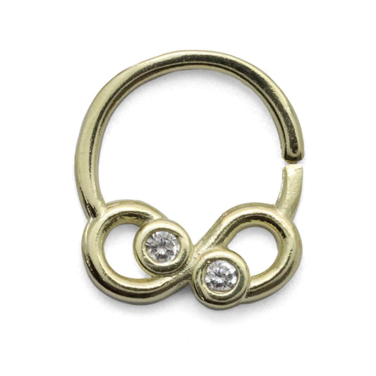 Aros Enchapados en oro Piercing Septum Único con Circón