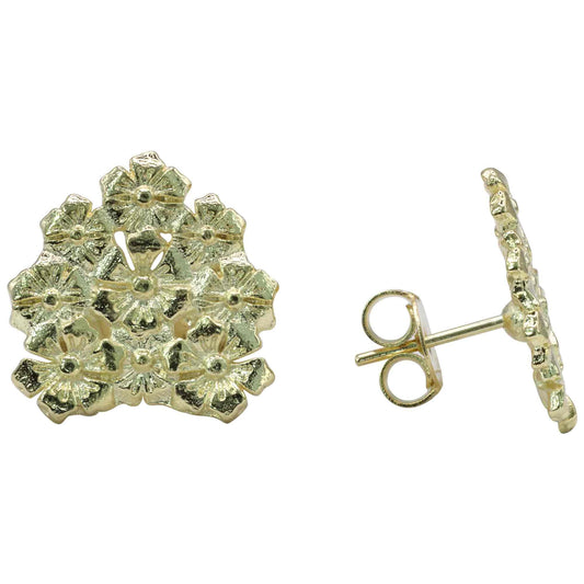 Aros Enchapados en Oro Ramo de Flores