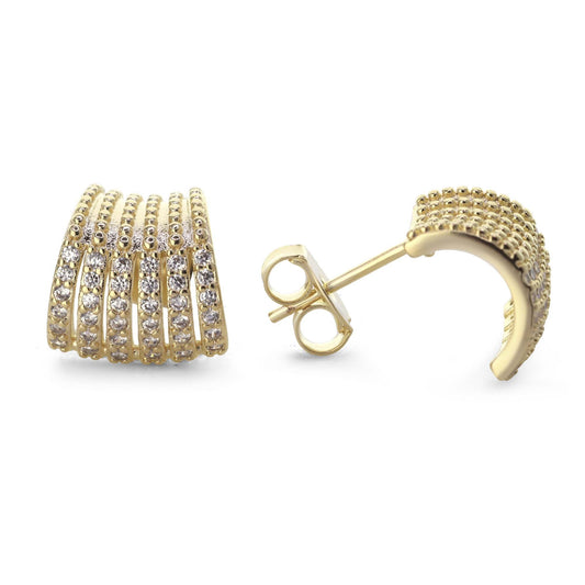 Aros Enchapados en Oro Semi Argolla Multibanda de Circones