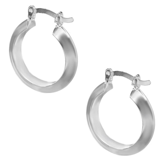 Aros Enchapados en Plata Argollas con Broche Criollo 23 mm