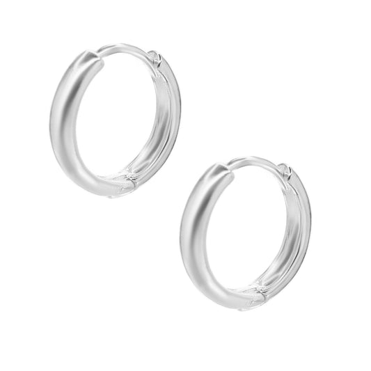 Aros Enchapados en Plata Argollas Estilo Bote