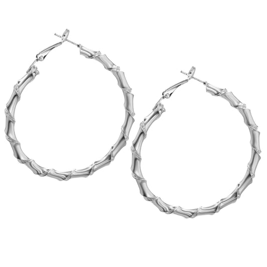 Aros Enchapados en Plata Argollas Estilo Semi Anudado