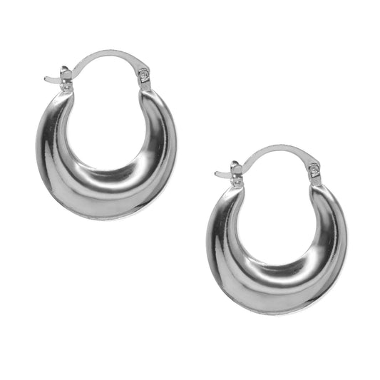 Aros Enchapados en Plata Argollas Gruesas con Broche Criollo