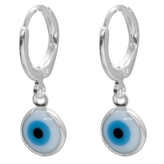 Aros Enchapados en Plata Colgantes Ojo Turco