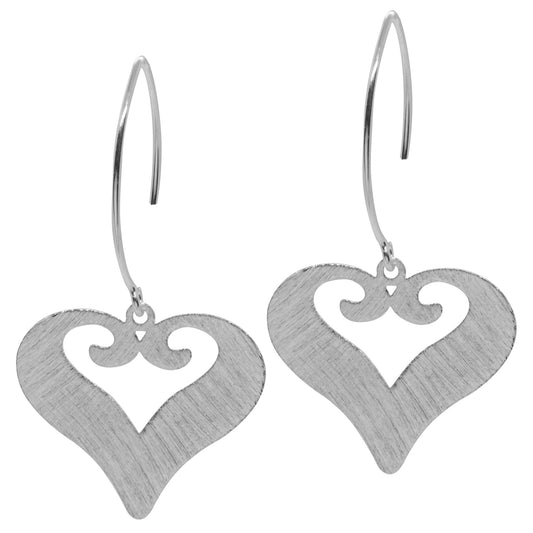 Aros Enchapados en Plata Corazón Abierto Gancho Pescador