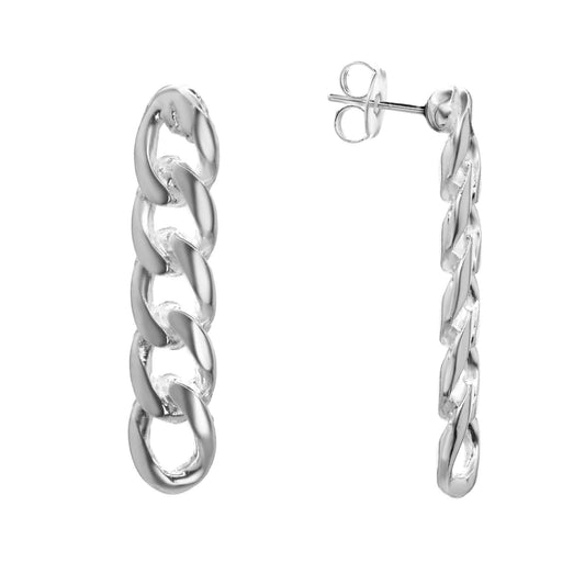 Aros Enchapados en Plata Diseño Cadena Groumet