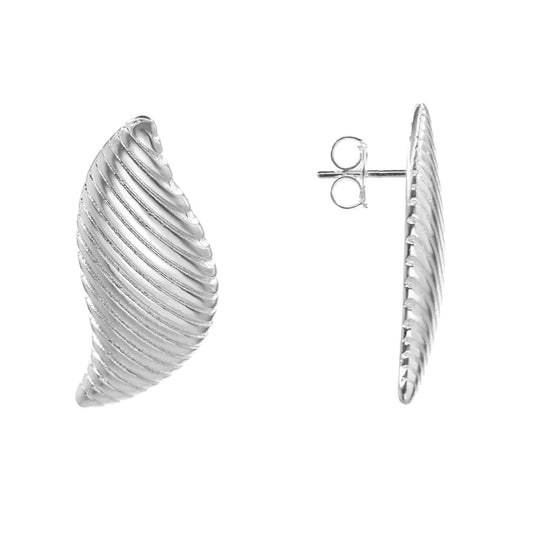 Aros Enchapados en Plata Diseño Hoja