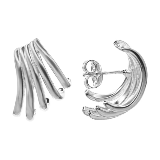 Aros Enchapados en Plata Multi Bandas Estilo Cuff