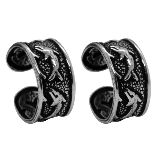 Aros de Plata 925 Cuff Delfines