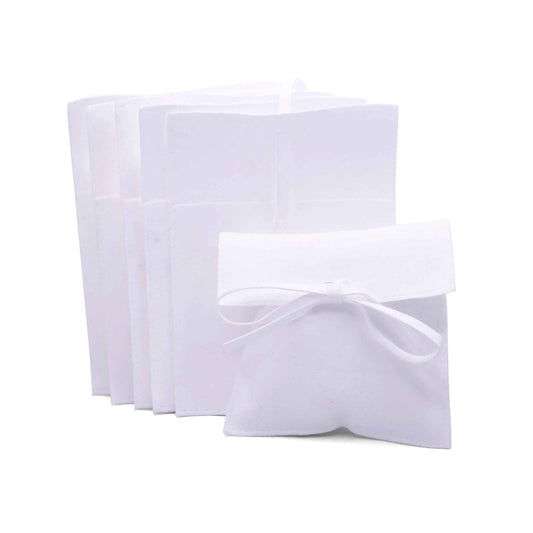 Bolsa de Gamuza Color Blanco (6 UNIDADES)