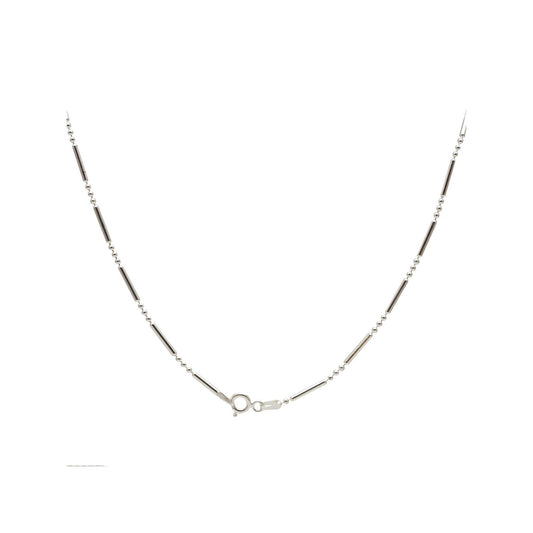 Cadena de Plata Cilindros y Esferas 50 cm