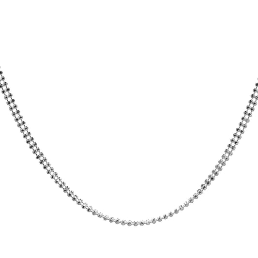 Cadena de Plata - Doble de Esferas 40 cm